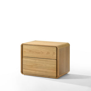 VIG Furniture Dustin Modern Natural Oak Nightstand With 2 Soft-Close Drawers, No Assembly, Rounded Corners VGMA-BR-99-NS-NAT