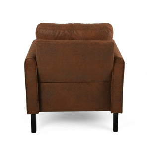 English Elm Chair Low Profile Club Seat Birch Frame Microfiber Upholstery Modern Living Room 63565.00MFBRN