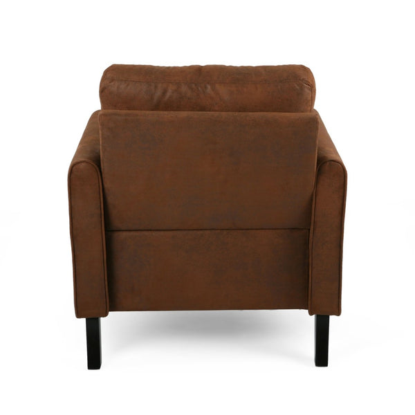 English Elm Chair Low Profile Club Seat Birch Frame Microfiber Upholstery Modern Living Room 63565.00MFBRN