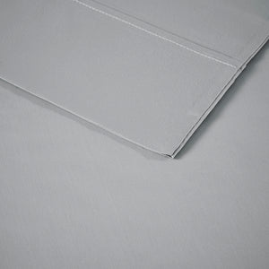 JLA Home Madison Park - Cotton sateen 4-piece sheet set with 1500TC peached finish, OEKO-TEX certified, wrinkle-resistant luxury Grey MP20-4852
