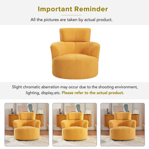English Elm 360° Swivel Chair - Cozy Upholstered Accent Barrel Chair With Adjustable Headrest For Home & Office N719P272676L