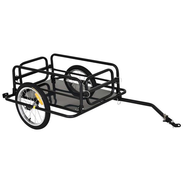 English Elm Aosom Heavy Duty Steel Bike Cargo Trailer Foldable 110 Lb Capacity Universal Hitch W2225P200662