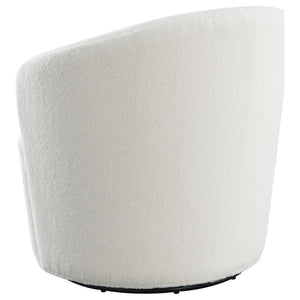 English Elm Tempest Faux Sheepskin Swivel Barrel Chair Sculptural Lounge Accent for Living Rooms B062P447713