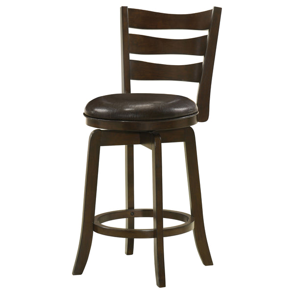 English Elm Fenster Dark Brown Swivel Bar Chair - Elegant Slat-Back Design, Comfortable Foam-Padded Seat, Durable Wood B062P299937