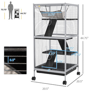 English Elm Pawhut Double Stacked Aviary Steel Bird Cage with Rolling Casters for Small Birds W2225P173733