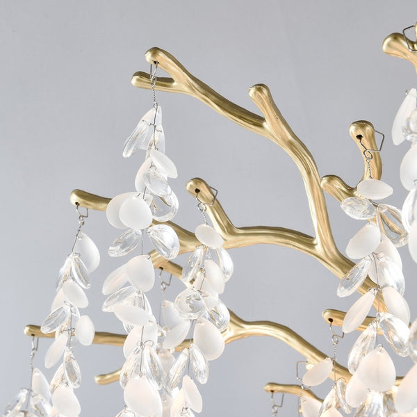 English Elm 6-light Rectangular Gold Chandelier Seeded Glass Farmhouse Fixture for Dining Rooms W5008P466525