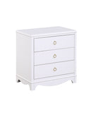 Comfort Pointe Laurel 3 Drawer Nightstand White