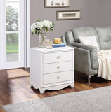 Comfort Pointe Laurel 3 Drawer Nightstand White