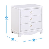 Comfort Pointe Laurel 3 Drawer Nightstand White