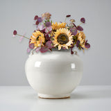 Lilys Creamy White Round Pot With Two Handles 8250-6