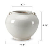 Lilys Creamy White Round Pot With Two Handles 8250-6