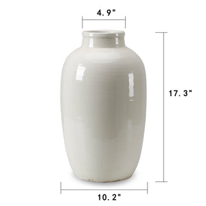 Lilys 17“ H Creamy White Tall Vase 8250-10