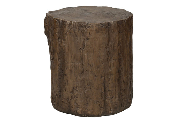 English Elm Accent Tree Stump Round Side Table Walnut Finish Organic Sculptural Indoor Outdoor Use B2710P461668