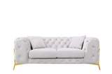 VIG Furniture Divani Casa Clarice - Transitional Light Beige Velvet Sofa Set VGAH-SF1013-SET-BGE