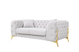 VIG Furniture Divani Casa Clarice - Transitional Light Beige Velvet Sofa Set VGAH-SF1013-SET-BGE