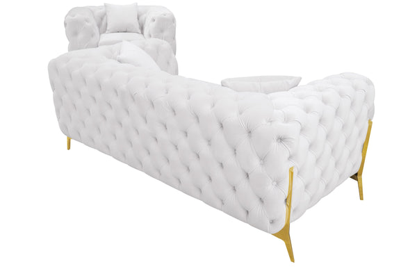 VIG Furniture Divani Casa Clarice - Transitional Light Beige Velvet Sofa Set VGAH-SF1013-SET-BGE