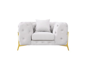 VIG Furniture Divani Casa Clarice - Transitional Light Beige Velvet Sofa Set VGAH-SF1013-SET-BGE