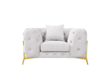 VIG Furniture Divani Casa Clarice - Transitional Light Beige Velvet Sofa Set VGAH-SF1013-SET-BGE