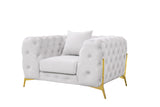 VIG Furniture Divani Casa Clarice - Transitional Light Beige Velvet Sofa Set VGAH-SF1013-SET-BGE