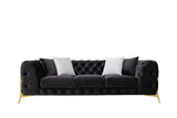 VIG Furniture Divani Casa Clarice - Transitional Black Velvet Sofa Set VGAH-SF1013-SET-BLK