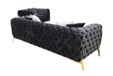 VIG Furniture Divani Casa Clarice - Transitional Black Velvet Sofa Set VGAH-SF1013-SET-BLK