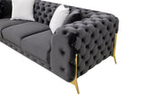 VIG Furniture Divani Casa Clarice - Transitional Black Velvet Sofa Set VGAH-SF1013-SET-BLK