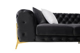 VIG Furniture Divani Casa Clarice - Transitional Black Velvet Sofa Set VGAH-SF1013-SET-BLK