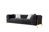 VIG Furniture Divani Casa Clarice - Transitional Black Velvet Sofa Set VGAH-SF1013-SET-BLK