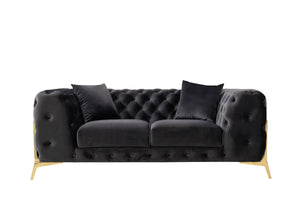 VIG Furniture Divani Casa Clarice - Transitional Black Velvet Loveseat VGAH-SF1013-2-BLK