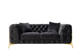 VIG Furniture Divani Casa Clarice - Transitional Black Velvet Sofa Set VGAH-SF1013-SET-BLK