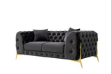 VIG Furniture Divani Casa Clarice - Transitional Black Velvet Sofa Set VGAH-SF1013-SET-BLK