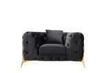 VIG Furniture Divani Casa Clarice - Transitional Black Velvet Sofa Set VGAH-SF1013-SET-BLK