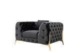 VIG Furniture Divani Casa Clarice - Transitional Black Velvet Sofa Set VGAH-SF1013-SET-BLK