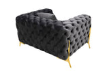 VIG Furniture Divani Casa Clarice - Transitional Black Velvet Sofa Set VGAH-SF1013-SET-BLK