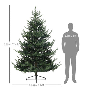 English Elm Homcom 7.5 Ft Prelit Nordic Pine Christmas Tree With 300 Dual-Color Leds - Elegant Holiday Centerpiece W2225P249638