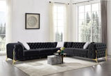 VIG Furniture Divani Casa Clarice - Transitional Black Velvet Sectional Sofa VGAH-SF1015-BLK