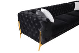 VIG Furniture Divani Casa Clarice - Transitional Black Velvet Sectional Sofa VGAH-SF1015-BLK