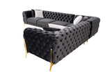 VIG Furniture Divani Casa Clarice - Transitional Black Velvet Sectional Sofa VGAH-SF1015-BLK