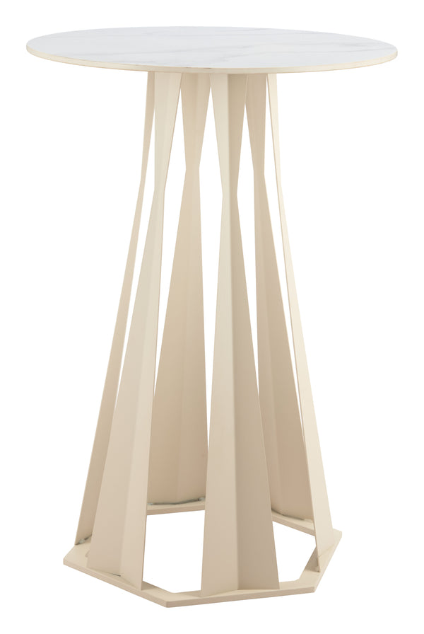 Zuo Modern Axis Bar Table - Elegant White Finish With Premium Faux Marble And Durable Powder Coated Steel Design White Faux Marble,Steel 110868-zuo-modern