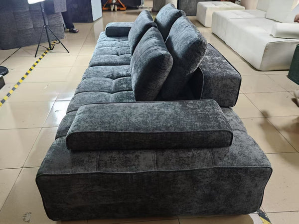 English Elm Sofa Modular Loveseat Antique Grey with Ultra-Dense Foam, Deep Seats, Orthopedic Support, Easy Assemble W1960S00008