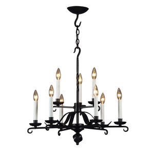 Blacksmith 27'' Wide 9-Light Chandelier - Matte Black 82522 Elk Lighting