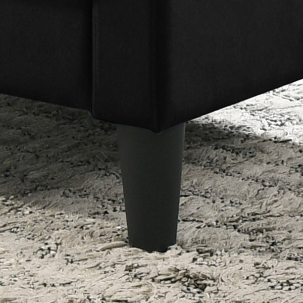 English Elm Ezio Button Tufted Velvet Accent Armchair with Tapered Legs for Living Room Black B2749P413367