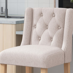 English Elm Vienna Wingback Counter Stools Set of 2 Tufted Fabric Nailhead Kitchen Bar Seating 64854.00BGE