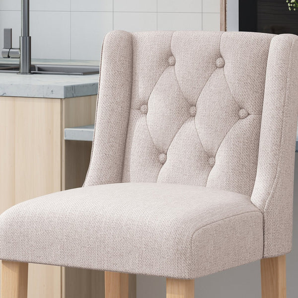 English Elm Vienna Wingback Counter Stools Set of 2 Tufted Fabric Nailhead Kitchen Bar Seating 64854.00BGE