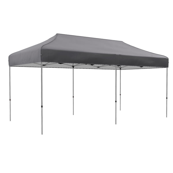 English Elm Outsunny 10' X 20' Instant Pop-Up Canopy Tent – Adjustable Height, Portable Shelter For Events, Gray W2225P200838-GIGA