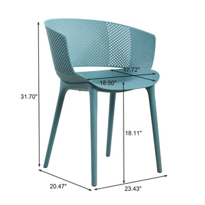 English Elm Gerald Outdoor Stackable Dining Chairs Uv Resistant Molded Plastic Patio Set of 2 Sky Blue N776P390476B