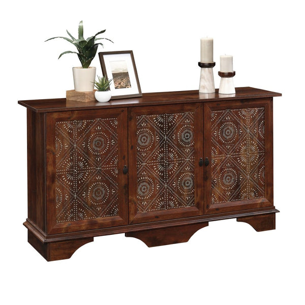 English Elm Storage Cabinet - Stylish Brown Finish With Graphic Tile Design For Organized Living Spaces & Offices B356P402715-GIGA