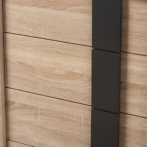 Baxton Studio Baxton Studio Lisen 5-Drawer Chest in Light Oak & Grey - Stylish Mid-Century Modern Storage Solution SECOD305US-Hana Oak/Dark Grey-5DW-Chest