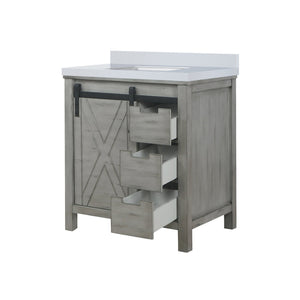 English Elm Ash Grey Bath Vanity With White Quartz Countertop – Modern Design, Soft-Close Drawers, And Storage! B2731P260988