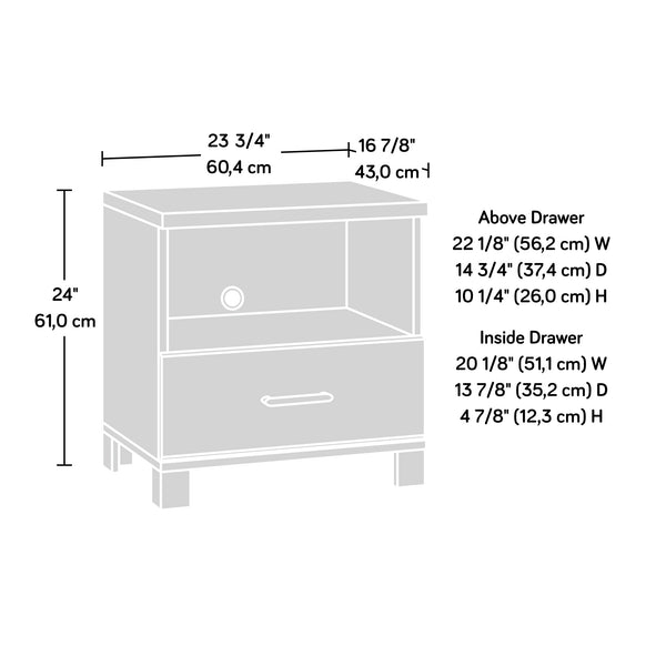English Elm Night Stand - Rustic Brown Finish With Smart Storage, Compact Design & Easy Assembly For Any Space B356P367928